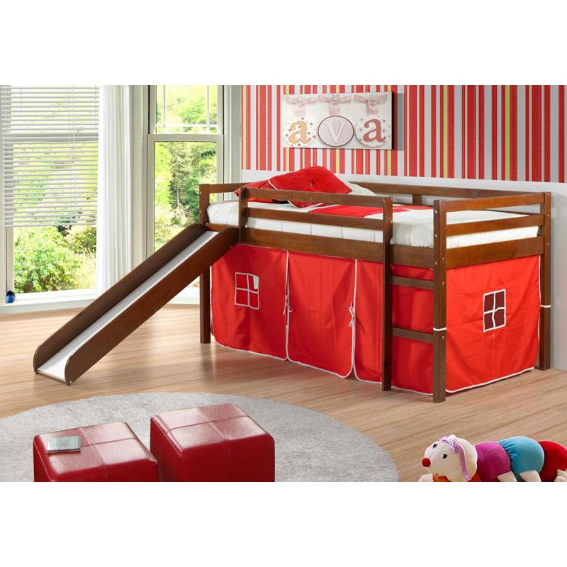 Donco Trading Company Kids Beds Loft Bed 750TE Twin Tent Loft Bed W/Sl