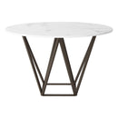 Zuo Round Tintern Dining Table with Faux Marble Top & Pedestal Base 100715 IMAGE 2