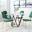 Zuo Round Tintern Dining Table with Faux Marble Top & Pedestal Base 100715 IMAGE 6