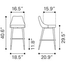 Zuo Piccolo Pub Height Dining Chair 101096 IMAGE 8