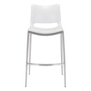 Zuo Ace 101283 Barstool - White & Silver IMAGE 3