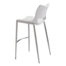 Zuo Ace 101283 Barstool - White & Silver IMAGE 5
