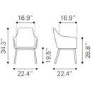 Zuo Adage 109400 Dining Chair - Beige IMAGE 11