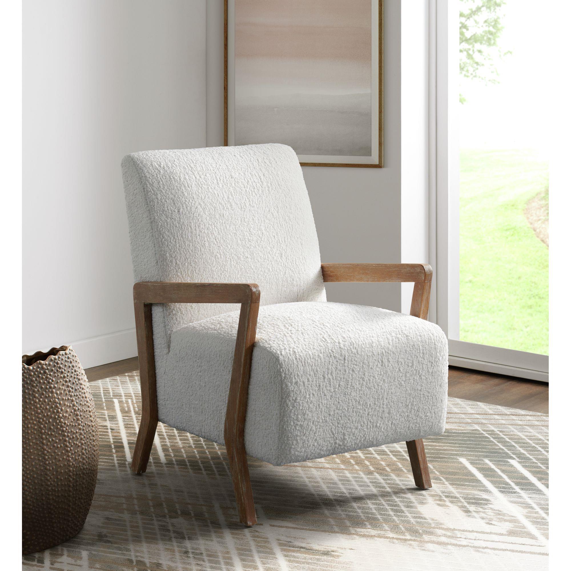 Elements International Enzo Accent Chair Sheep Skin White