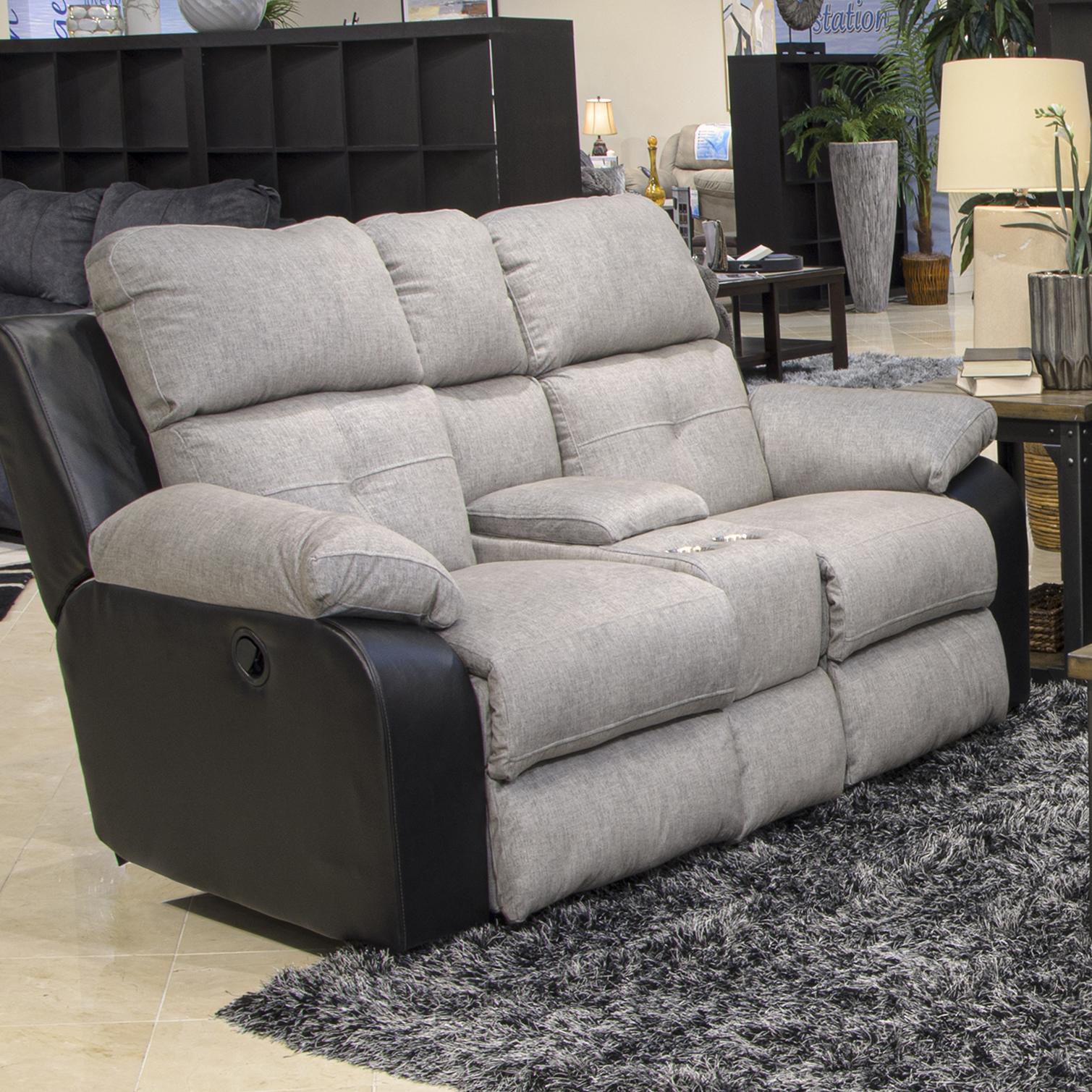 Catnapper Felix 11422 Rocking Reclining Loveseat - Black/Grey