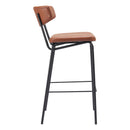 Zuo Charon 110260 Barstool - Vintage Brown IMAGE 2