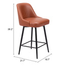 Zuo Keppel 109972 Swivel Counter Stool - Brown IMAGE 10