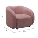 Zuo 110008 Tallin Accent Chair - Mauve Pink IMAGE 9