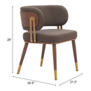 Zuo Brew 110326 Dining Chair - Brown & Walnut IMAGE 8