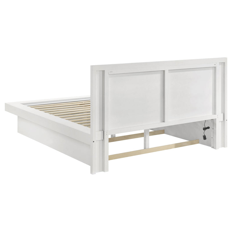Coaster Furniture Jessica 202990Q Wood Queen LED Panel Bed - Snow White IMAGE 3