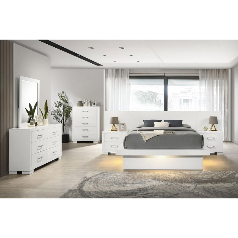 Coaster Furniture Jessica 202990Q Wood Queen LED Panel Bed - Snow White IMAGE 5