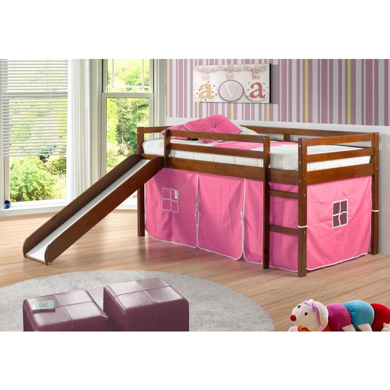 Donco Trading Company Kids Beds Loft Bed 750TE Twin Tent Loft Bed W/Slide (P) IMAGE 1