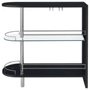 Coaster Furniture Adolfo 101063 Rectangular 2-tier Home Bar Table - Black High Gloss IMAGE 4