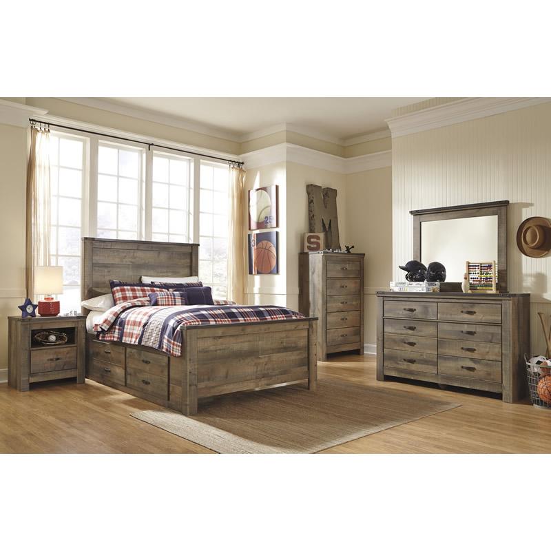  Signature Design by Ashley Trinell B446B10 Full Panel Bed with 2 Storage Drawers IMAGE 5