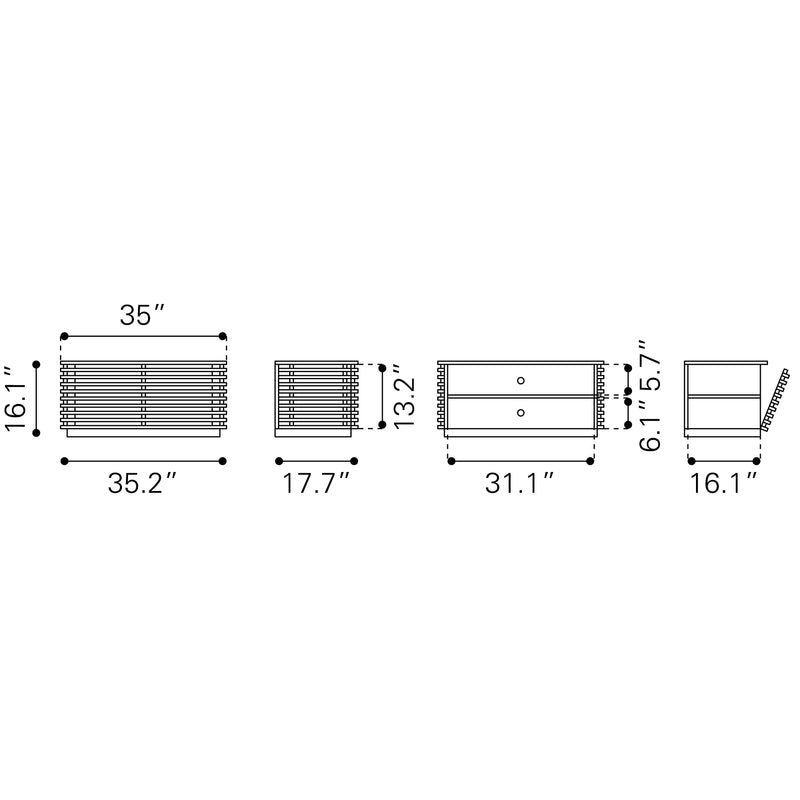 Zuo Linea TV Stand with Cable Management 199053 IMAGE 8
