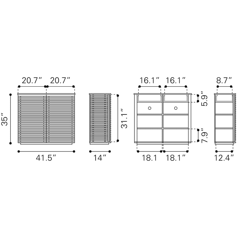 Zuo Linea Credenza 199050 IMAGE 8