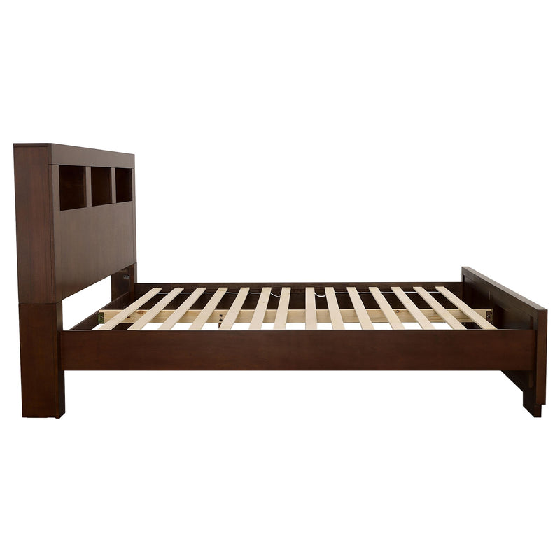Coaster Furniture Jessica 200719KW California King LED Storage Bookcase Bed - Cappuccino IMAGE 4
