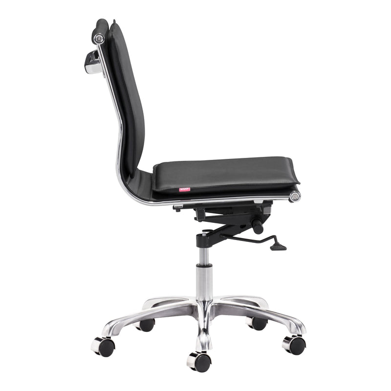  Zuo Lider Plus 215218 Armless Office Chair - Black IMAGE 2