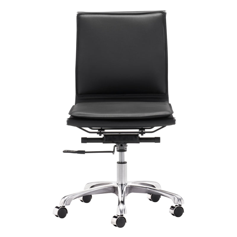  Zuo Lider Plus 215218 Armless Office Chair - Black IMAGE 3