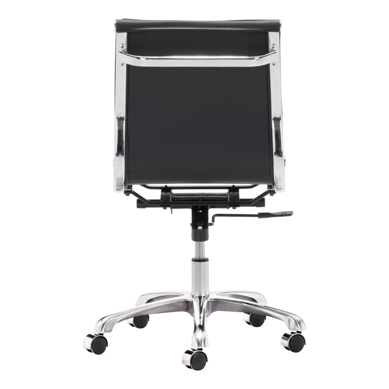  Zuo Lider Plus 215218 Armless Office Chair - Black IMAGE 4