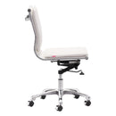  Zuo Lider Plus 215219 Armless Office Chair - White IMAGE 2