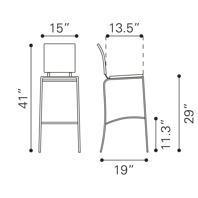 Zuo Criss Cross Counter Height Dining Chair 333070 IMAGE 8