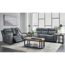  Signature Design by Ashley Mindanao U59504U1 2 pc Power Reclining Living Room Set - Steel IMAGE 1