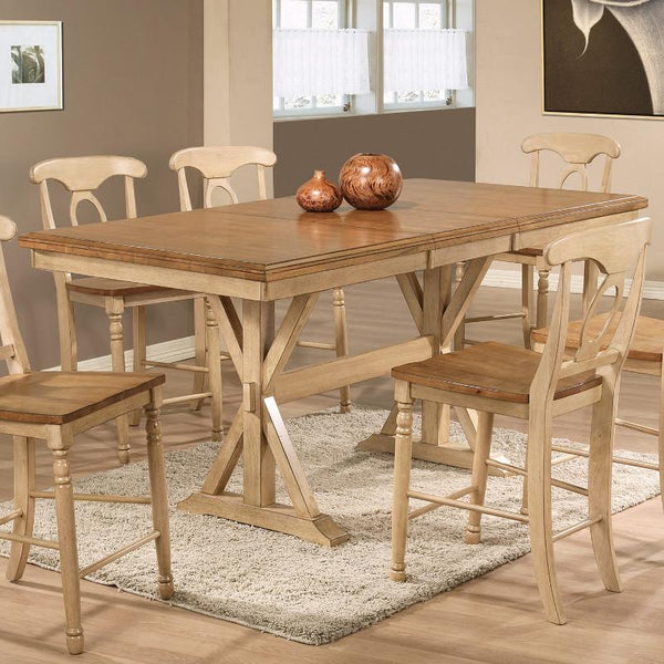 Winners Only Quails Run Counter Height Dining Table with Trestle Base DQT13678W IMAGE 1