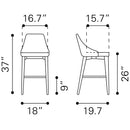 Zuo Moor Counter Height Dining Chair 100280 IMAGE 8