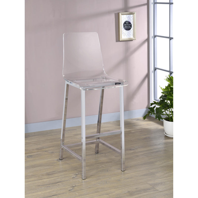 Coaster Furniture Juelia 100295 Clear Acrylic Bar Chair - Chrome (Set of 2) IMAGE 9