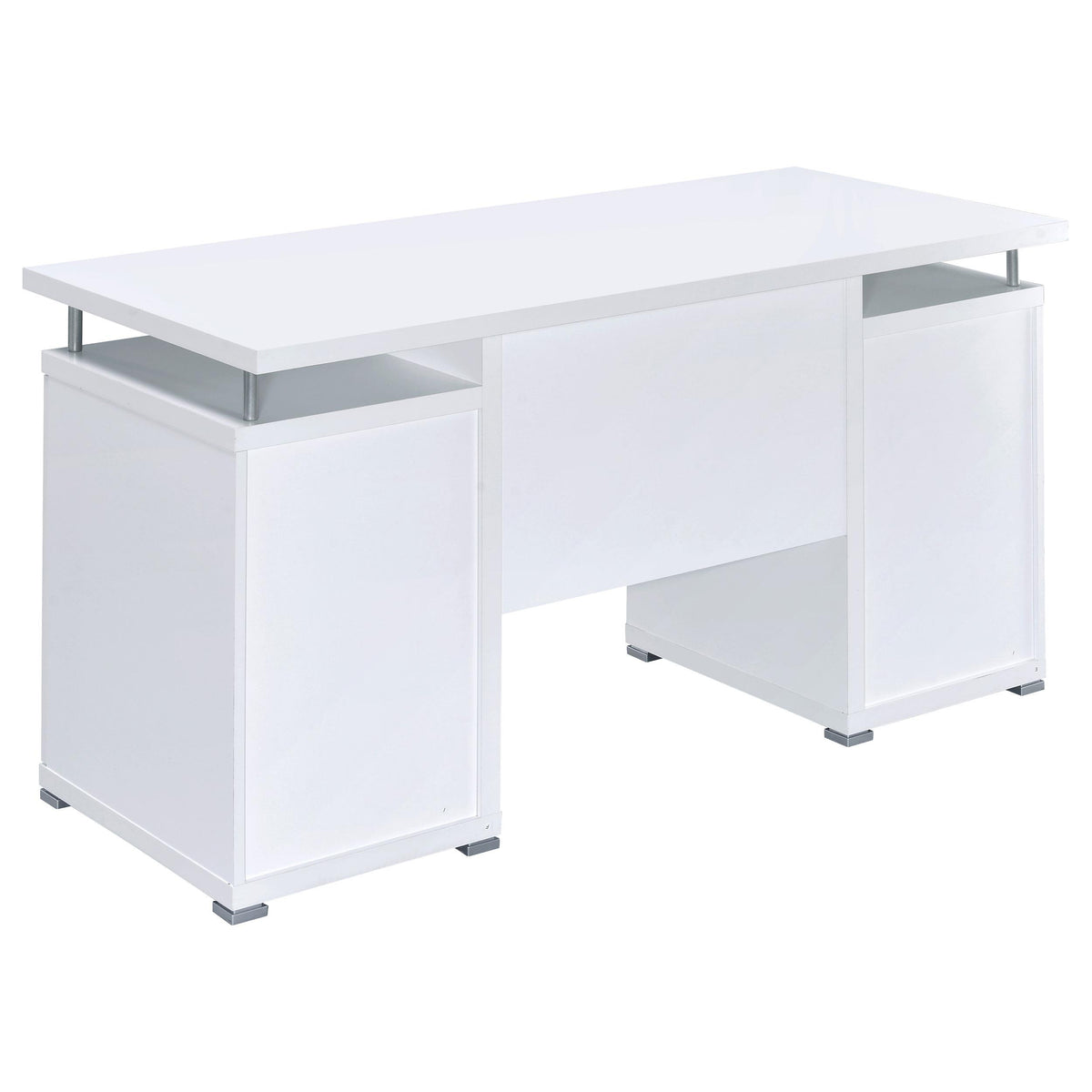 ホワイトラウンドデザインパソコンデスク Coaster Furniture Tracy 800108 55-inch 2-Drawer Office Computer Desk -