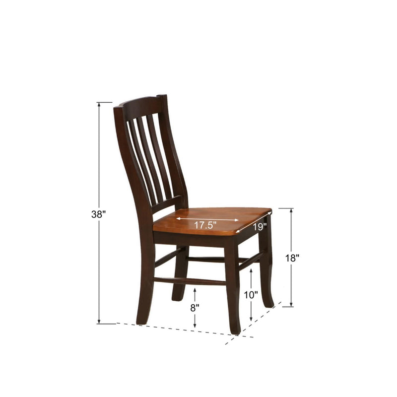 Winners Only Santa Fe DS452SCX Rake Back Side Chair - Chestnut/Espresso IMAGE 3