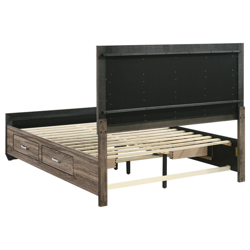 Coaster Furniture Kauffman 204190Q Wood Queen Storage Panel Bed - Washed Taupe IMAGE 7