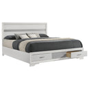  Coaster Furniture Miranda 205111KW 51-inch Wood California King Storage Panel Bed - White IMAGE 2