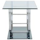 Coaster Furniture Danville 704987 Square U-Shaped Glass Top Side End Table - Chrome IMAGE 4