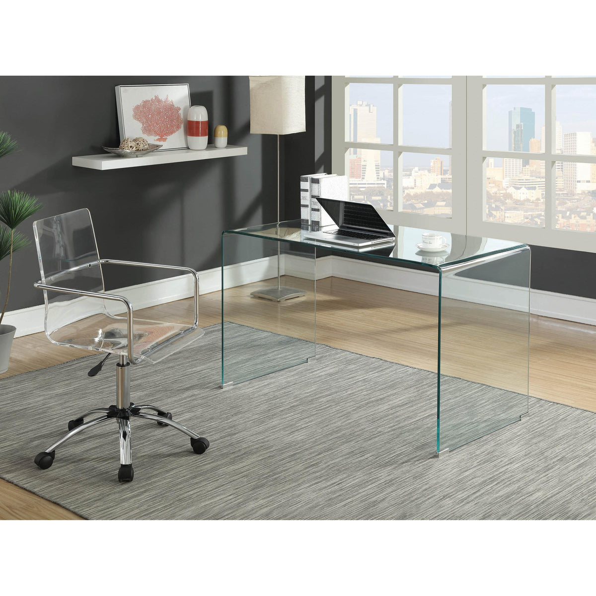 Coaster Furniture Amaturo 801436 Acrylic Adjustable Home Office Desk C
