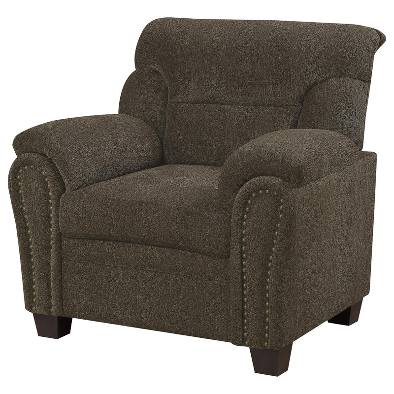 Coaster Furniture Clementine 506573 Upholstered Padded Arm Accent Chair - Brown IMAGE 3