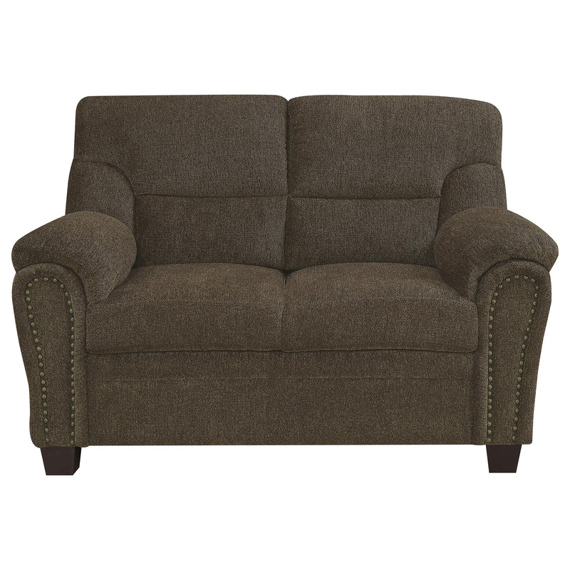 Coaster Furniture Clementine Stationary Fabric Loveseat 506572 IMAGE 2