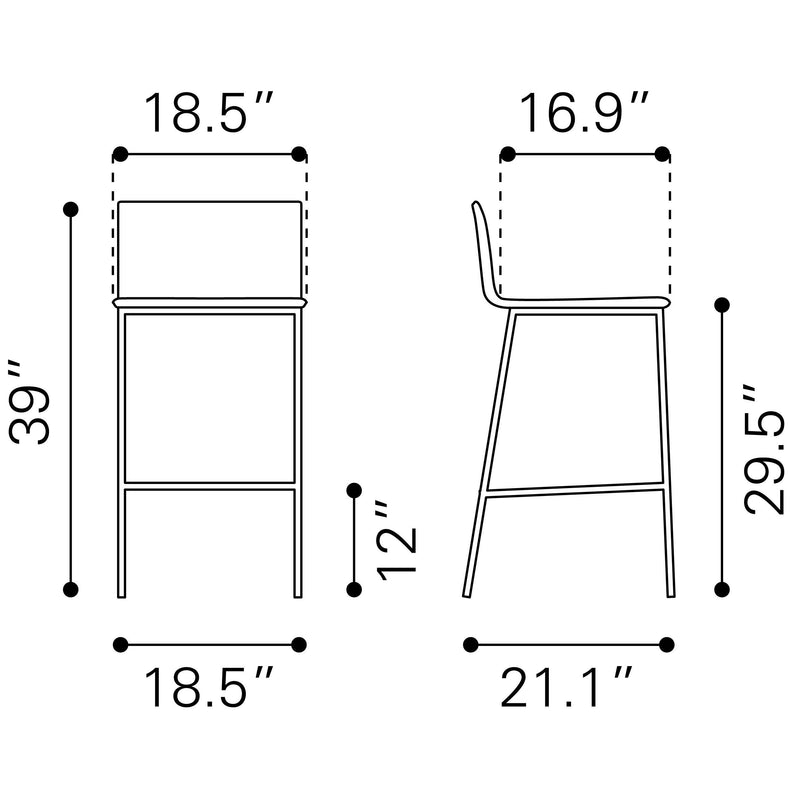 Zuo Marina Pub Height Stool 100645 IMAGE 8