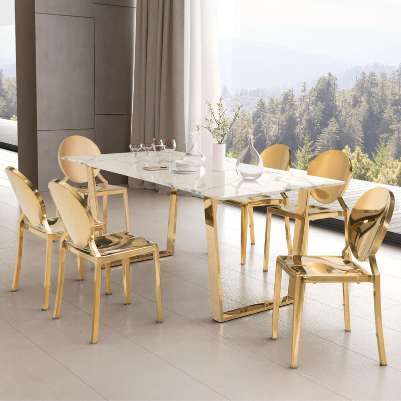 Zuo Atlas Dining Table with Faux Marble Top 100652 IMAGE 7