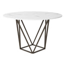 Zuo Round Tintern Dining Table with Faux Marble Top & Pedestal Base 100715 IMAGE 3
