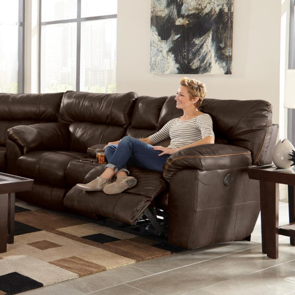 Catnapper Milan Power Reclining Leather Loveseat 64349 1283-09/3083-09 IMAGE 1