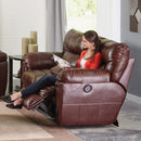  Catnapper Milan Reclining Leather Loveseat with Console 4349 1283-19/3083-19 IMAGE 2