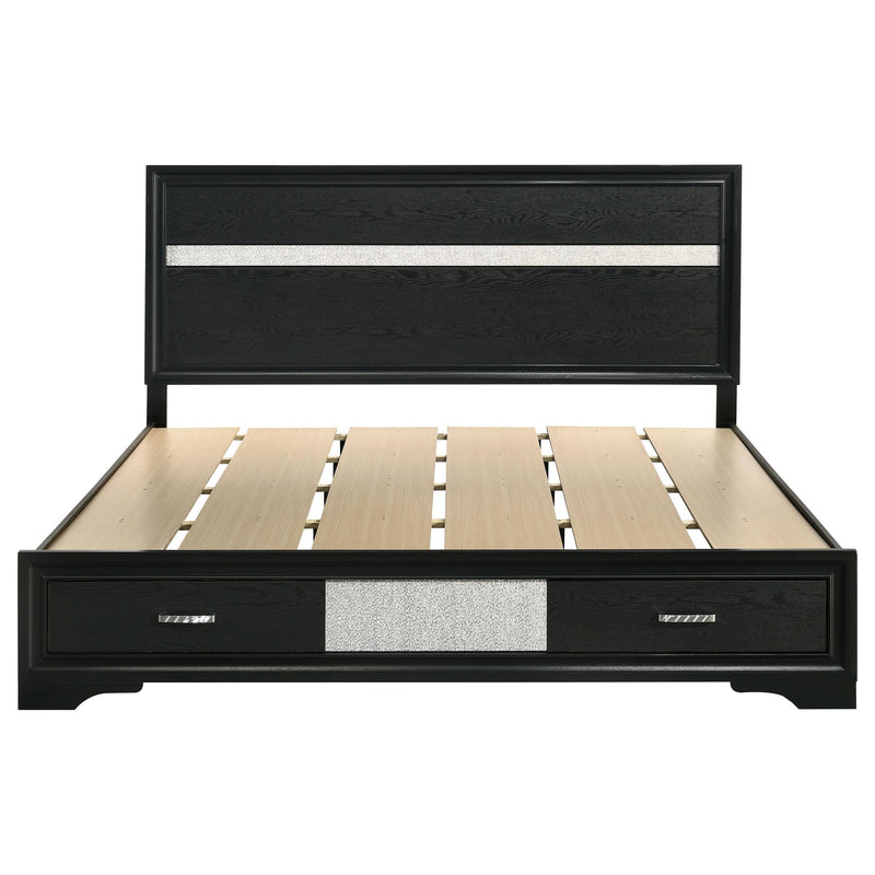 Coaster Furniture Miranda 206361KW 51-inch Wood California King Storage Panel Bed - Black IMAGE 3