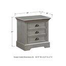 Winners Only Tamarack BTG1005 28" 3-Drawer Nightstand - Grey IMAGE 3