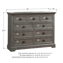 Winners Only Tamarack BTG1006 58" 9-Drawer Dresser - Grey IMAGE 4