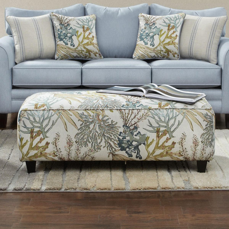 Fusion Furniture Fabric Ottoman 100 CORAL REEF CARRIBEAN IMAGE 2