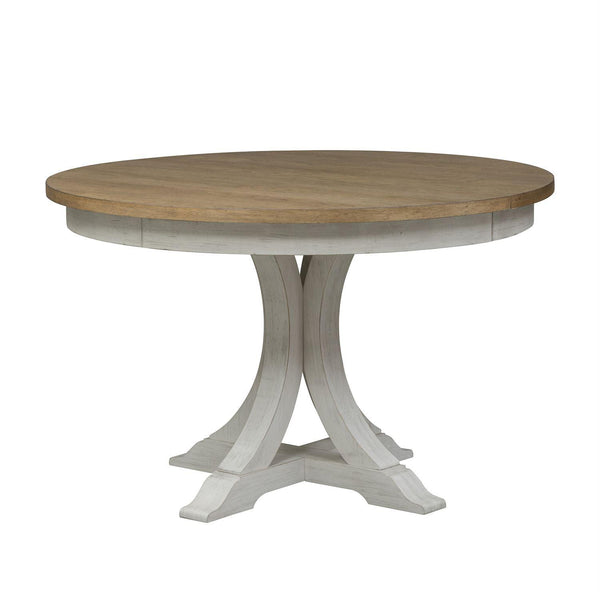 Liberty Furniture Industries Inc. Oval Farmhouse Reimagined Dining Table with Pedestal Base 652-DR-PDS IMAGE 1