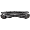 Signature Design by Ashley Samperstone Power Reclining Leather Look 5 pc Sectional 5520358/5520319/5520377/5520346/5520362 IMAGE 2