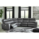  Signature Design by Ashley Samperstone Power Reclining Leather Look 5 pc Sectional 5520358/5520319/5520377/5520346/5520362 IMAGE 3
